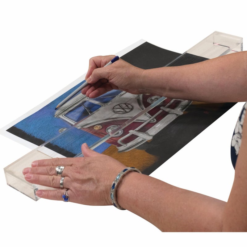 Creative Mark Artist Leaning Bridge Hand and Wrist Leaning Bridge Acrylic Used For Steady Hand Painting, Drawing & Sketching, Transparent, 24 Inch - Image 3